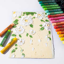重彩油画棒36色单色补充色绘画学生机构抹彩棒幼儿园散装涂鸦蜡笔