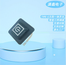 一体式温控TYPE-C方型硅胶三档调温车缝开关单按键开关电加热温控