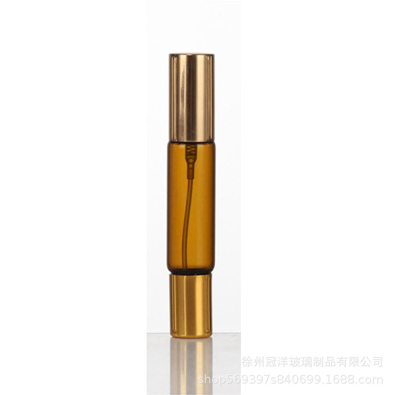 玻璃双头滚珠喷雾瓶精油香水分装瓶透明精华液走珠瓶茶色香水瓶|undefined