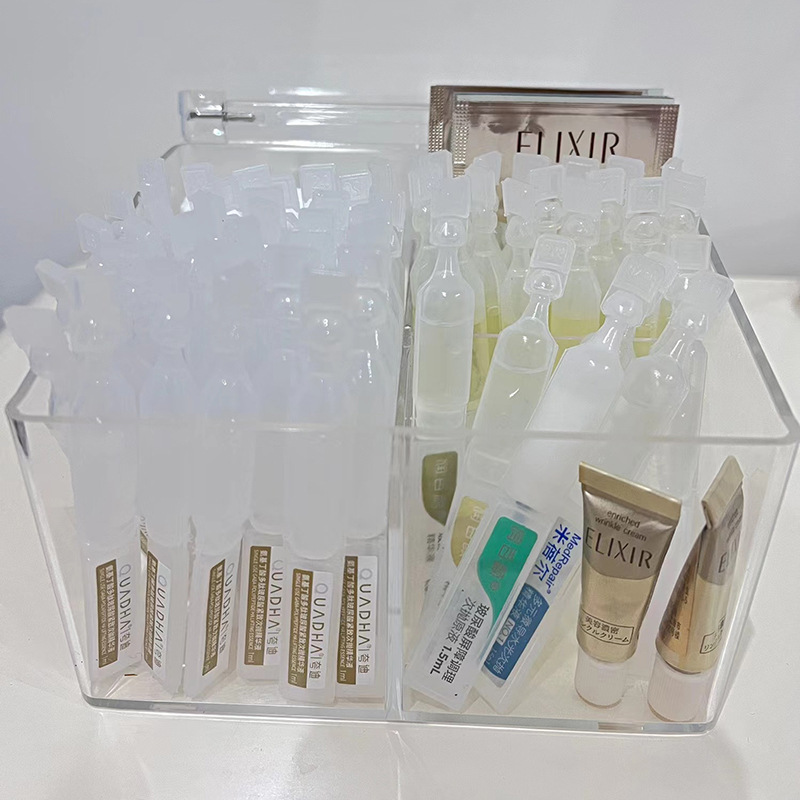 Caja de almacenamiento de cubierta de escritorio transparente, esencia de descarga secundaria, caja de almacenamiento de acrílico, lápiz labial de cosméticos, muestra de acabado a prueba de polvo image 4