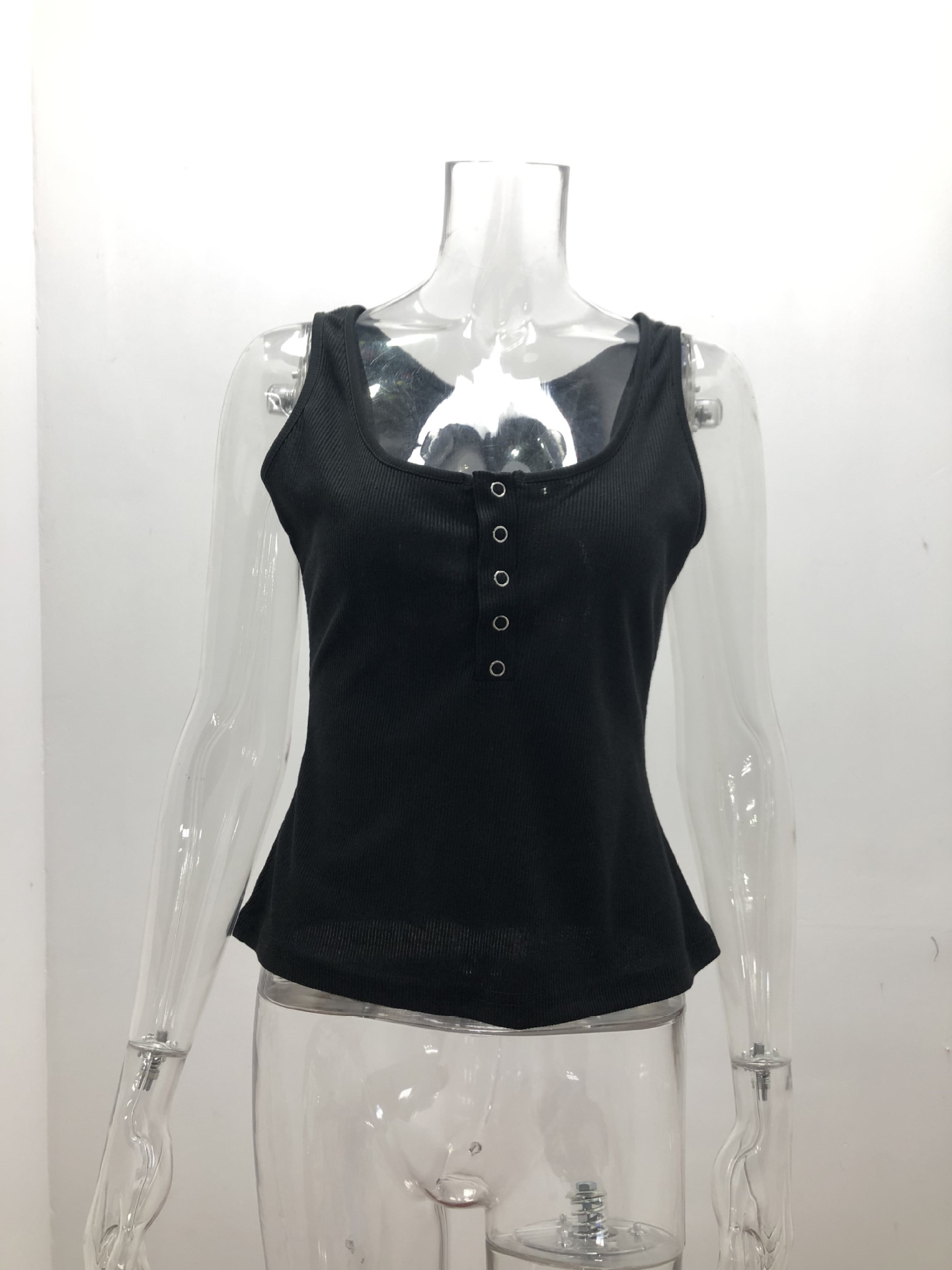 140g Weight Polyester Fabric Type Racerback Tank Tops Tops Type Daily Occasion U Neck Neckline Wholesale Women'S Fashion Streetwear Solid Color Backless Tank Tops