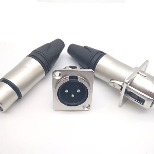三芯XLR面板卡侬头 插座音频音响信号公头插座单个 卡农头公