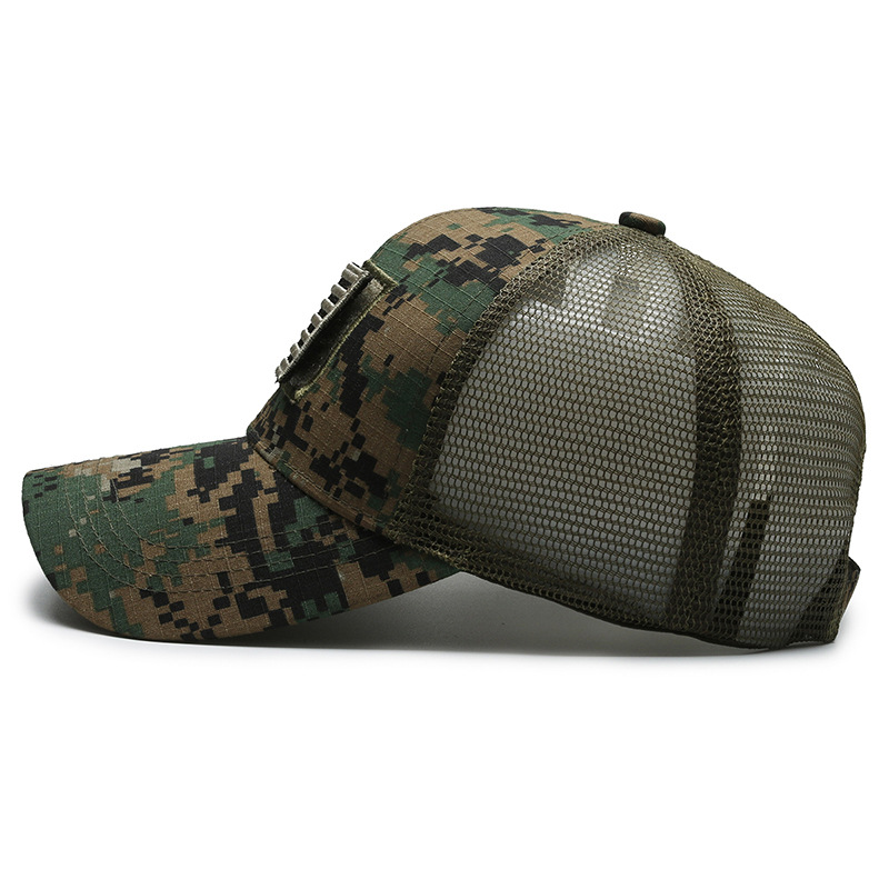 Sello americano Etiqueta de lágrima Velcro gorra al aire libre de protección solar gorra de malla de béisbol táctico hombres camuflaje sombrero transfronterizo