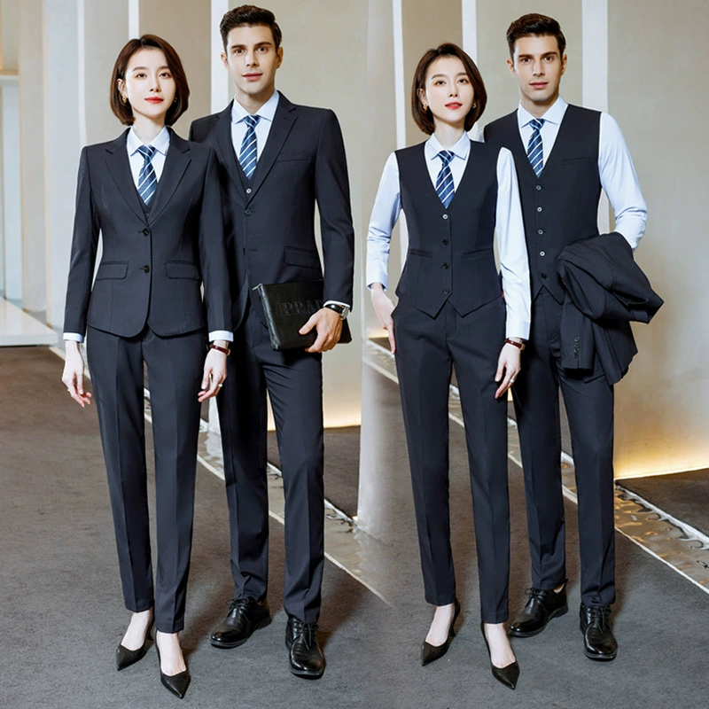 Осенний деловой Тонкий костюм, мужская и женская одинаковая профессиональная формальная одежда 4S комбинезоны отдела продаж магазина, комбинезоны, костюм