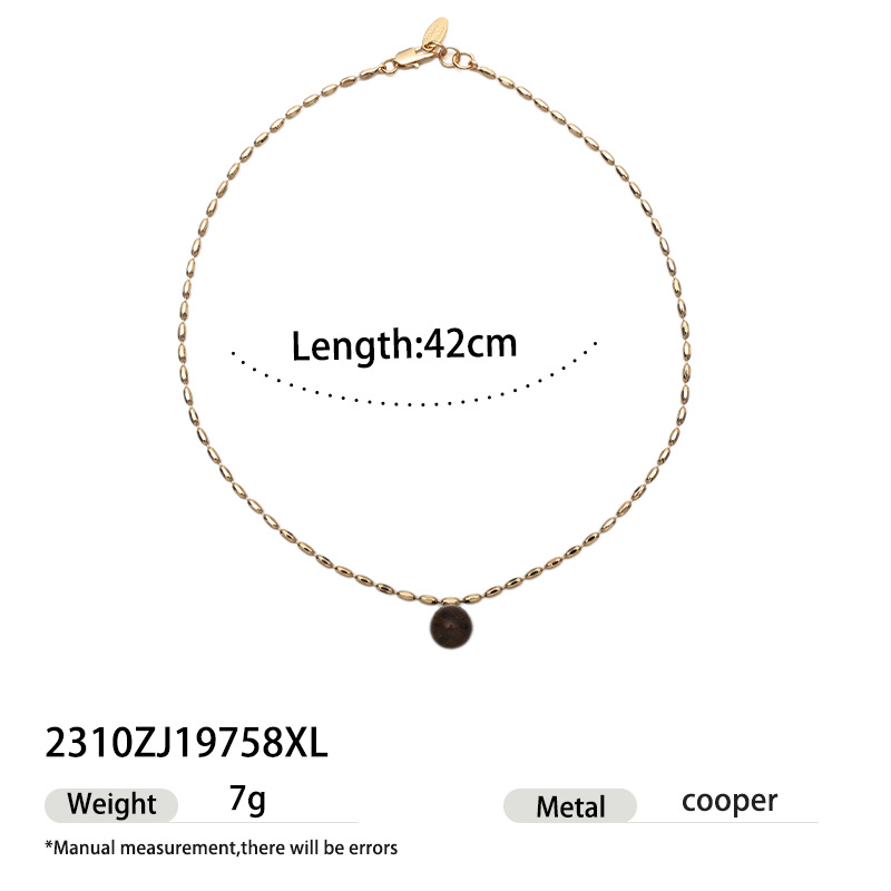 Europa y América de moda exquisita colgante de ágata negro cadena de clavícula simple collar de cruz versátil nuevo collar de suéter otoño invierno