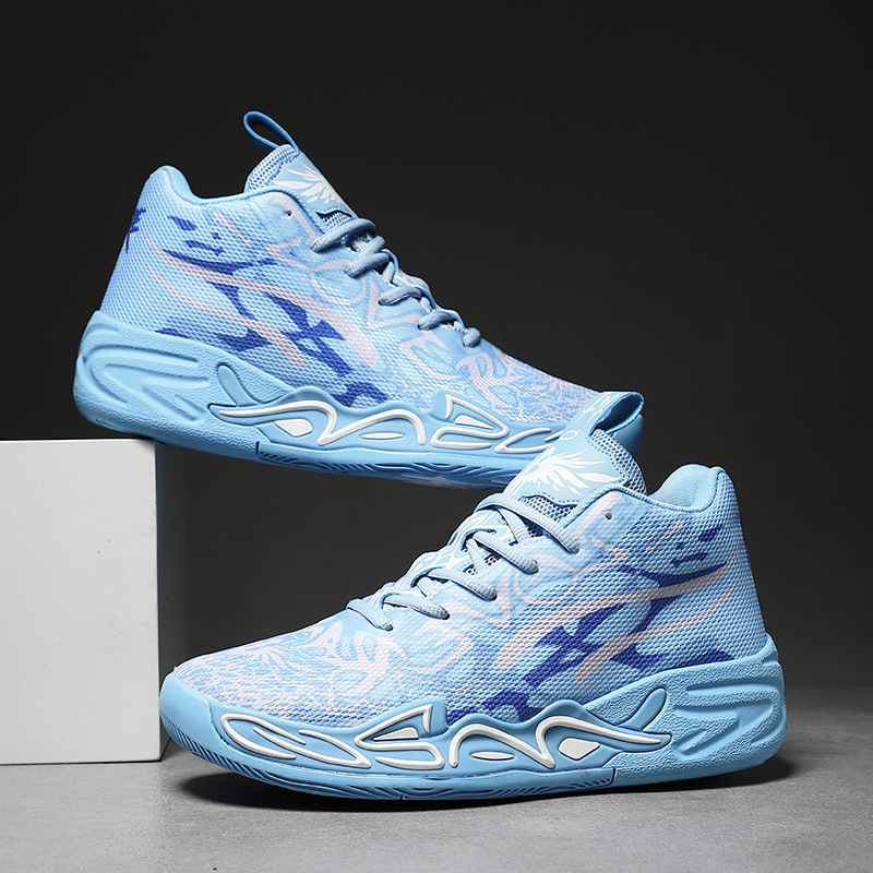 Tres bolas de cuatro generaciones de zapatos de baloncesto para hombres zapatos de fútbol de combate respirables estudiantes de secundaria fricción juvenil sonido Duck Duck zapatos de fútbol