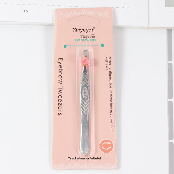 Factory Supply Stainless Steel Eyebrow Clip Beauty Makeup Oblique Eyebrow Pulling Tool Multifunctional Tweezers Makeup Eyebrow Clip