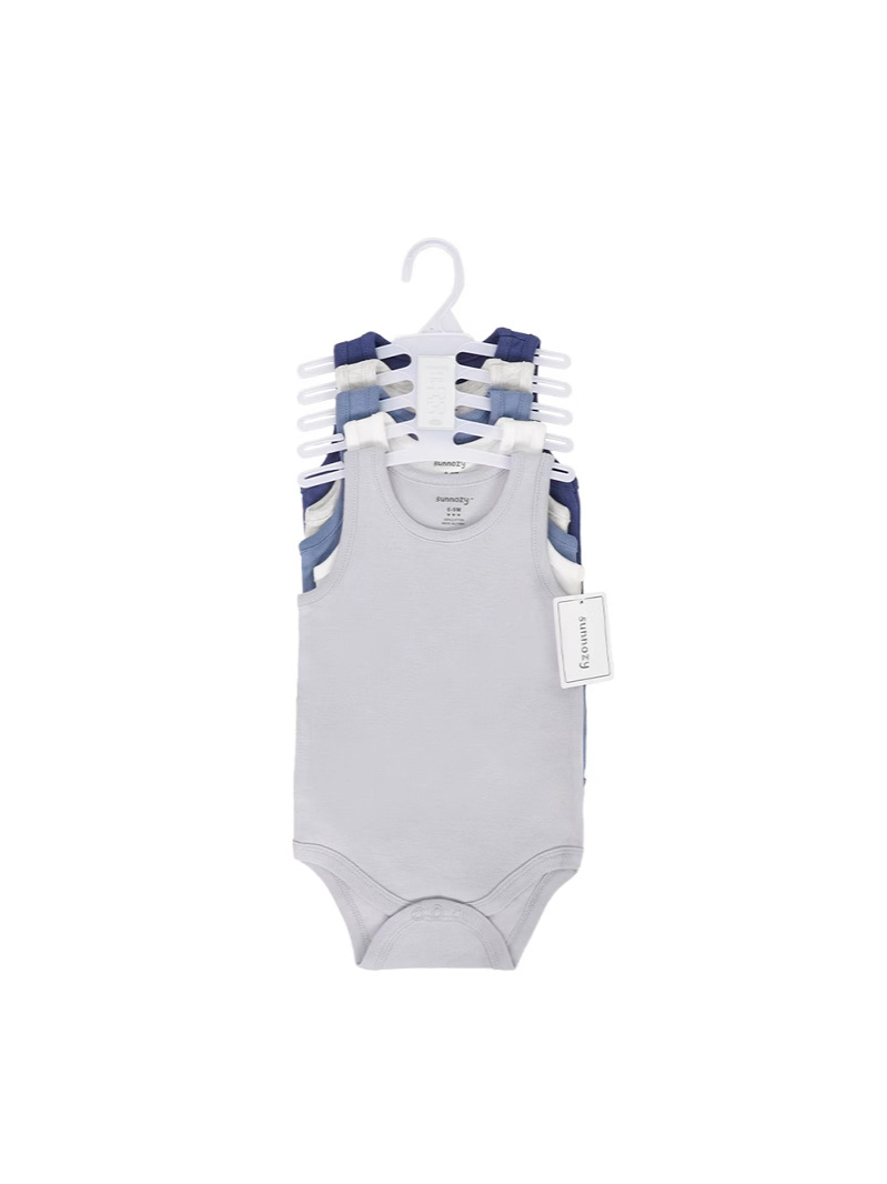 Conjunto de 5 piezas de verano, estilo nuevo, chaleco, pelele, algodón puro, fino, sin mangas, mono para bebé, pelele para exteriores.