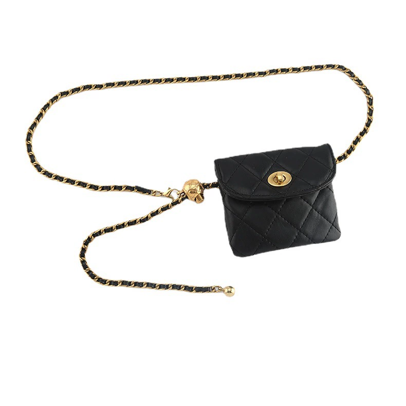 Сумка через плечо, маленький пояс, цепочка, французский стиль, стиль Chanel