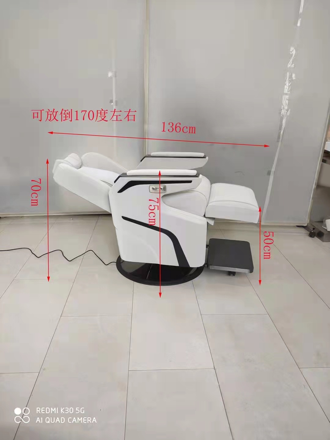 Peluquería de elevación automática Peluquería silla grande hidráulica bomba grande giratoria elevar inferior controlable ángulo de respaldo con almohada