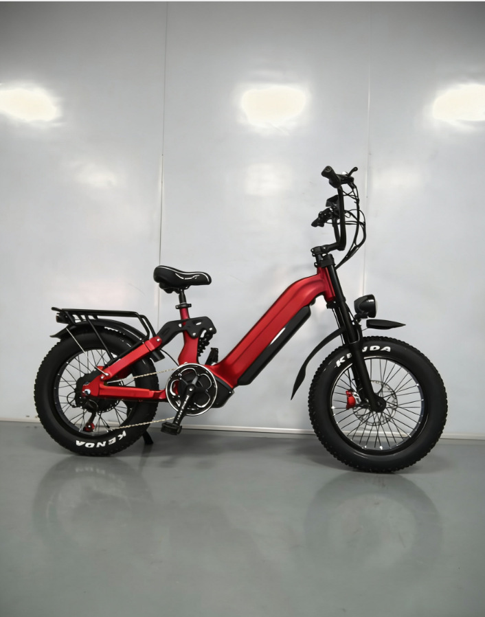 Exclusive cross-border supply of new models 20inch Fat tire 2-wheel electric motorcycle soft-tail mountain electric bicycle