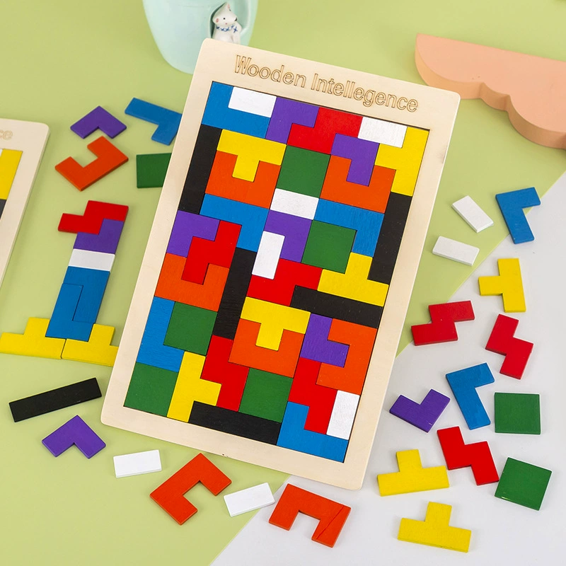 Wooden tetris, constructor, brainteaser, smart toy, wholesale