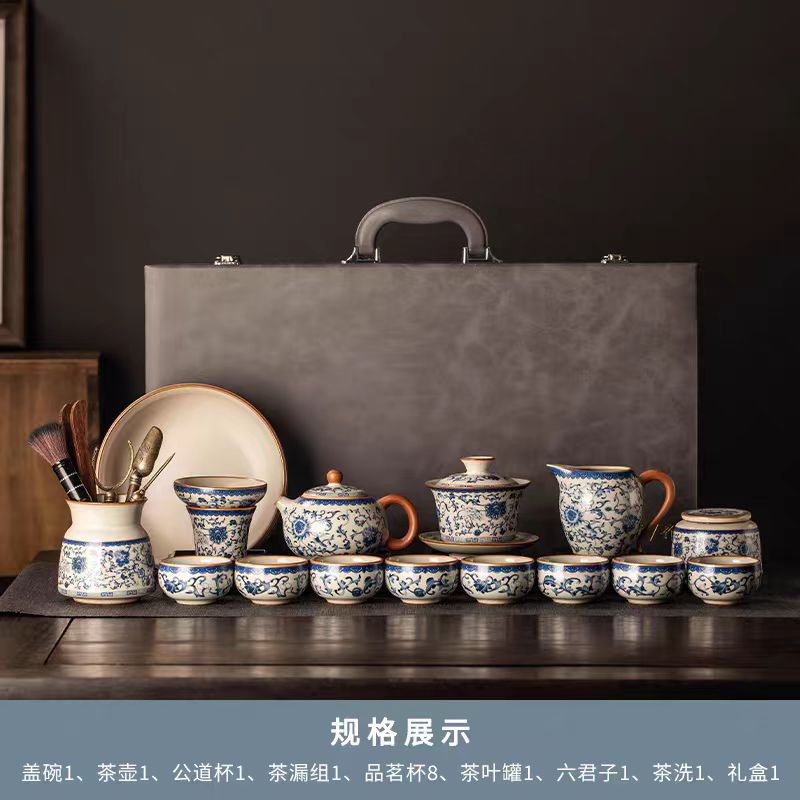 Alta calidad Nuevo 2024 nuevo arroz verde huangru horno kung fu conjunto de té doméstico ligero de lujo de alta calidad cerámica china tetera taza de té