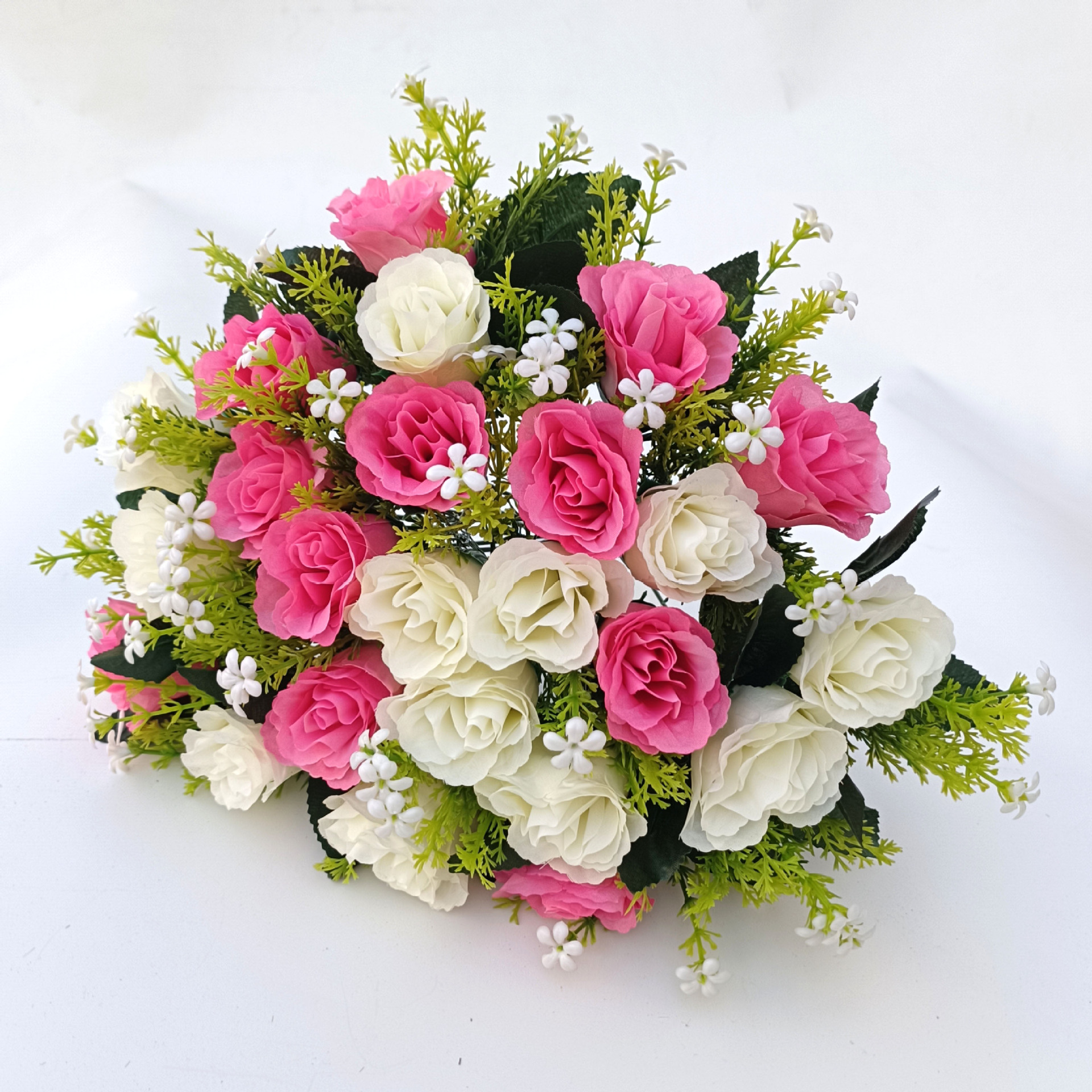 Ramo de 24 rosas artificiales para decoración del hogar, boda o fotografía