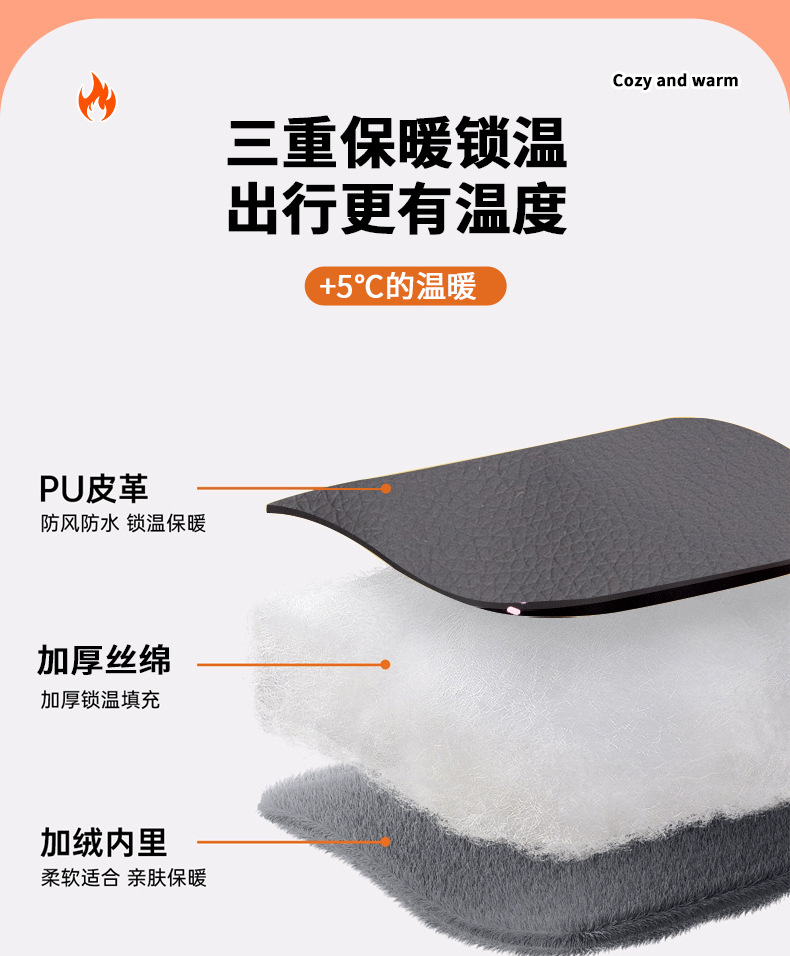 Electric Motorcycle Handlebar Cover Winter Thickeneded Waterproof and Warm Battery Car Gloves Cold-Proof Fleece-Lined Windshield Hand Guard