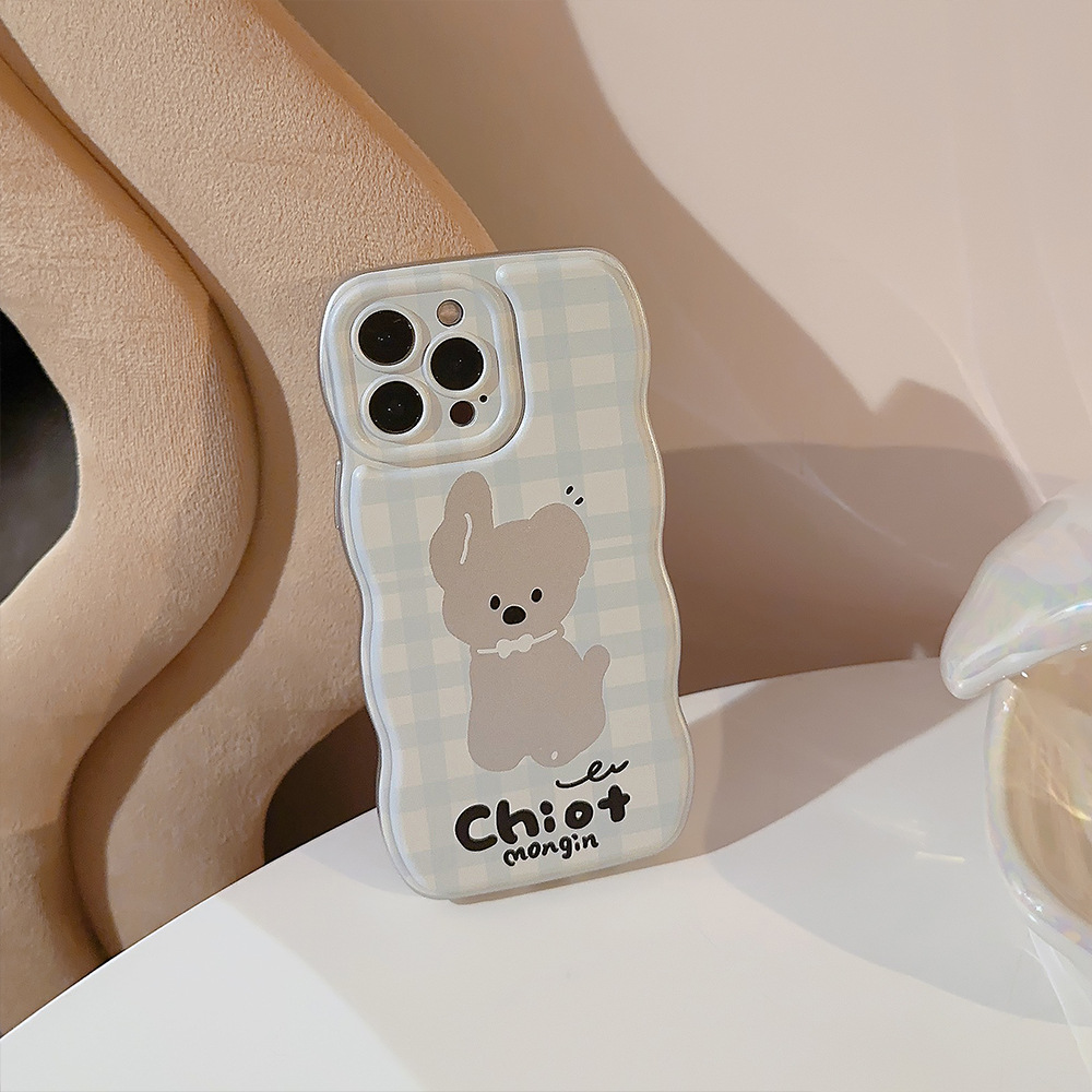 Protective Phone Case For IPhone 17 16 15 14 13 12 11 Pro Promax Plus Hanfeng Puppy 17 Phone Case 16promax Hollow Checkered Plating_voghion.com