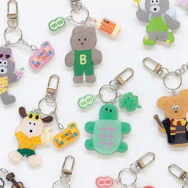 亚克力钥匙扣定制卡通情侣照片diy双面动漫个性图片文字滴胶挂件