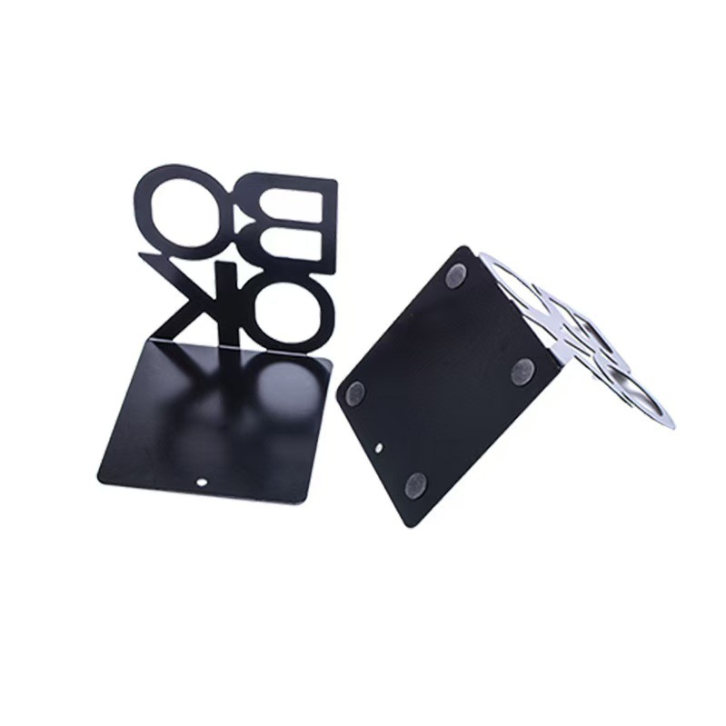 Libro de metal con forma hueca, estante de almacenamiento de libros para estudiantes creativos, libro de oficina de escritorio, personalización al por mayor de soportes para libros