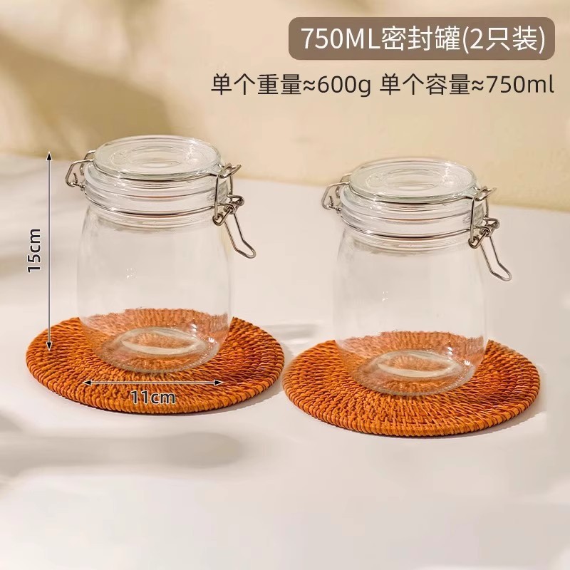 Frasco de vidrio sellado con tapa botella de miel vino espumoso tarro de encurtidos domésticos Comida pequeña jarra de almacenamiento botella vacía