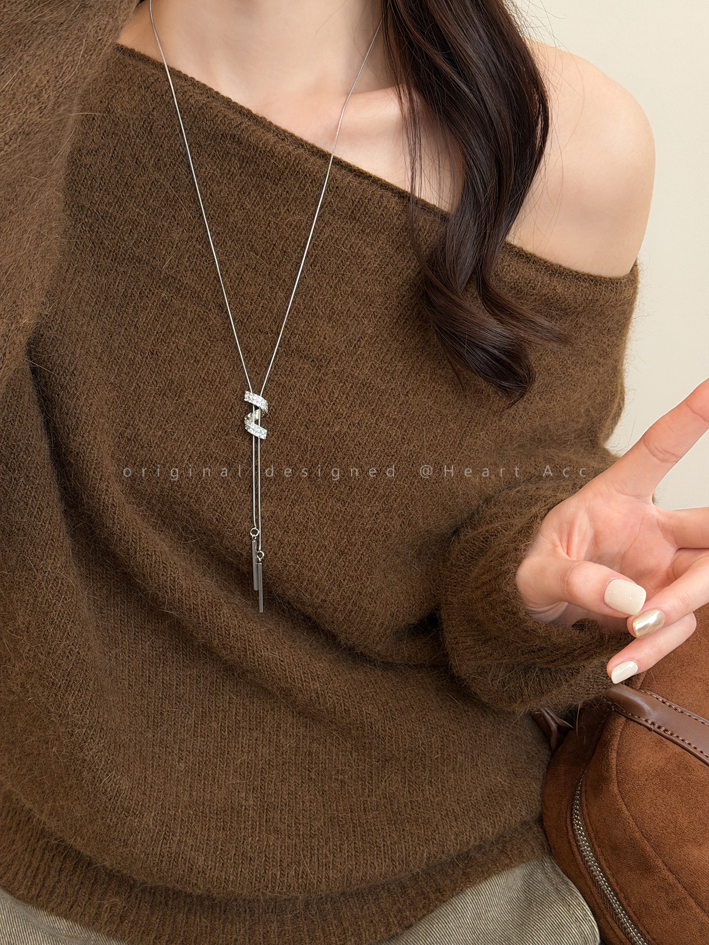Spiral adjustable necklace, luxury design, long style