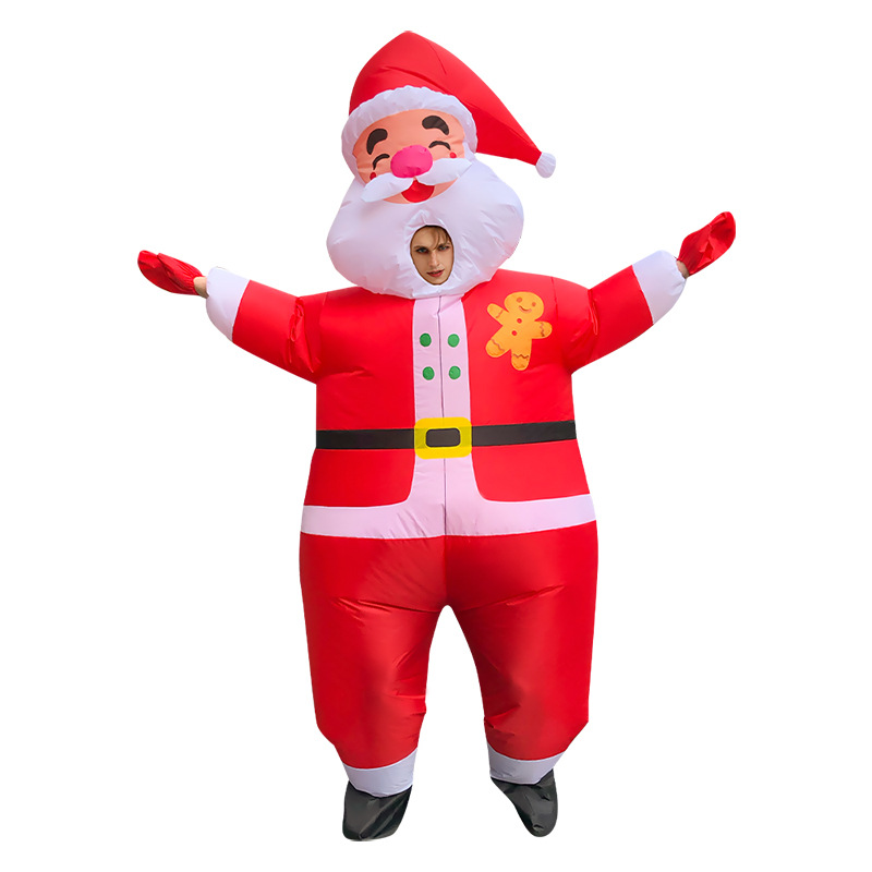 Amazon venta caliente traje inflable árbol de navidad santa claus muñeco de nieve vestido de marioneta vestido de fiesta accesorios
