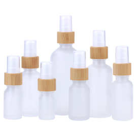 白砂喷雾瓶竹木精油瓶透明蒙砂精华液瓶5 10 15 20 30 50 100mL