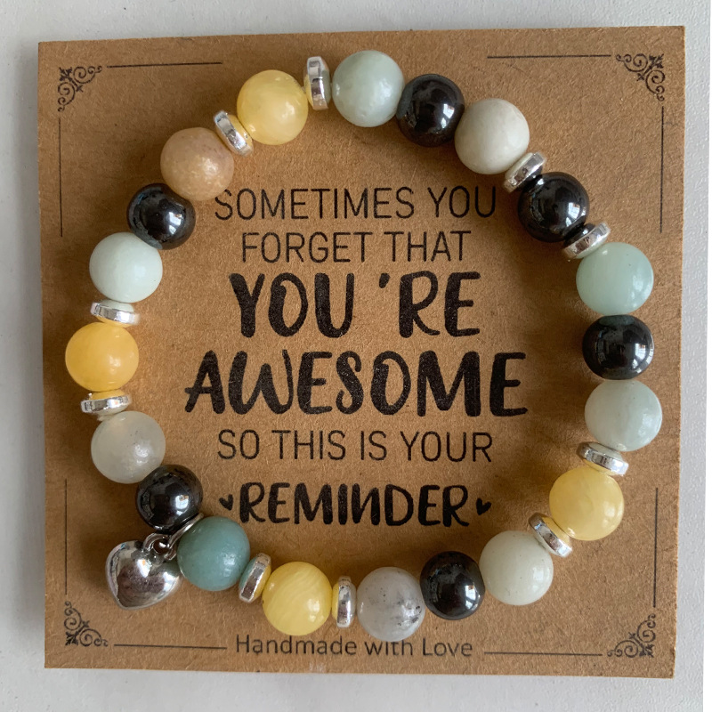 8mm Rosa cebra cuentas de piedra pulsera con tarjeta de regalo de vacaciones hombres y mujeres amistad amor pulsera de cuentas al por mayor venta caliente