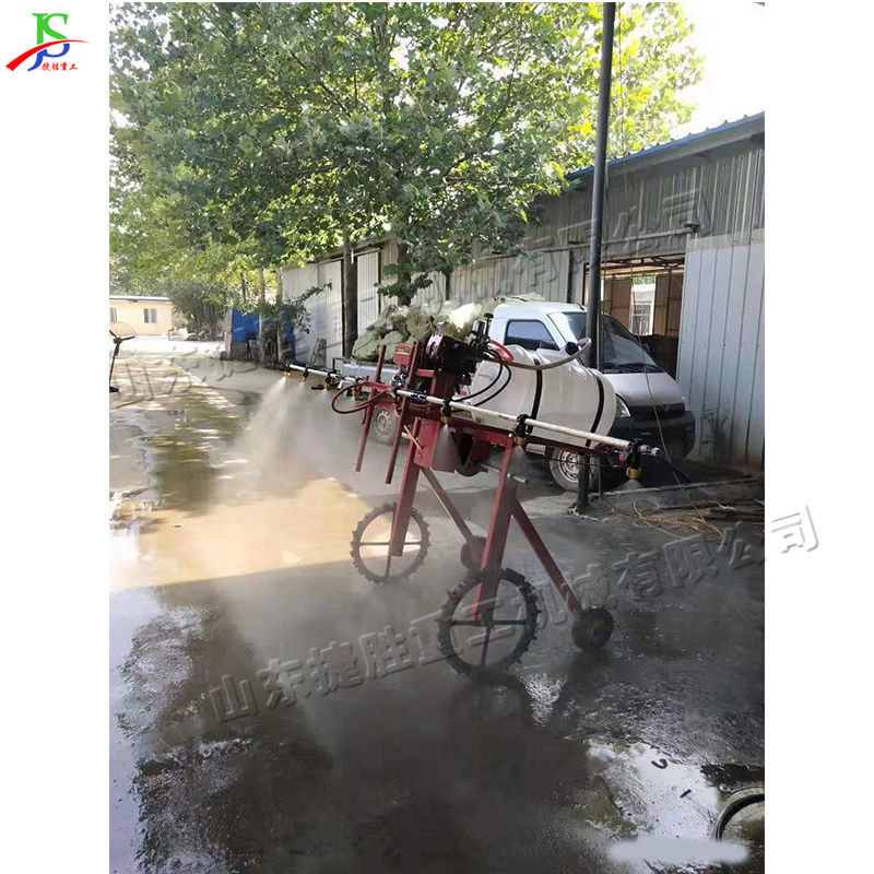 Máquina de pulverización de medicina auto-empujada agrícola, máquina de pulverización de medicina de empuje manual de gasolina, pequeño invernadero, equipo de pulverización de tierras de cultivo