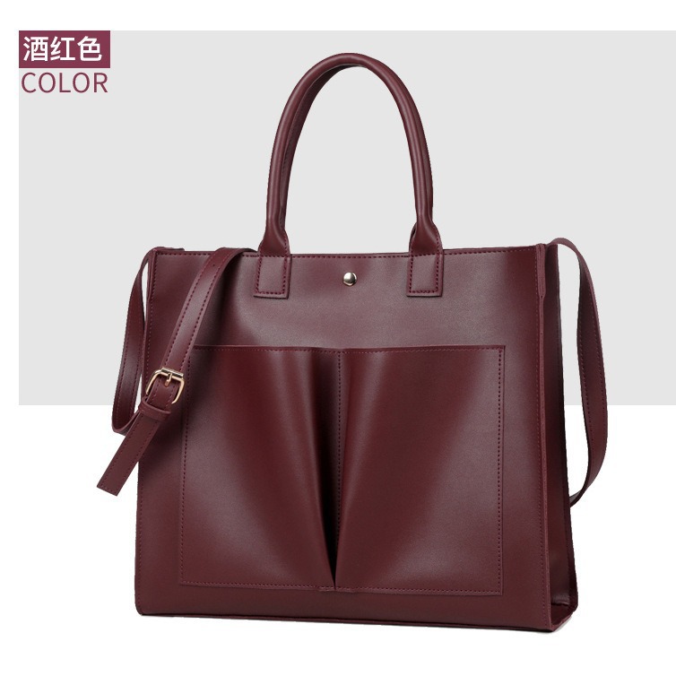 Transfronteriza de Europa y América 2024 primavera nueva gran capacidad de LA PU de color sólido bolso de las mujeres bolso de mano crossbody bolsa