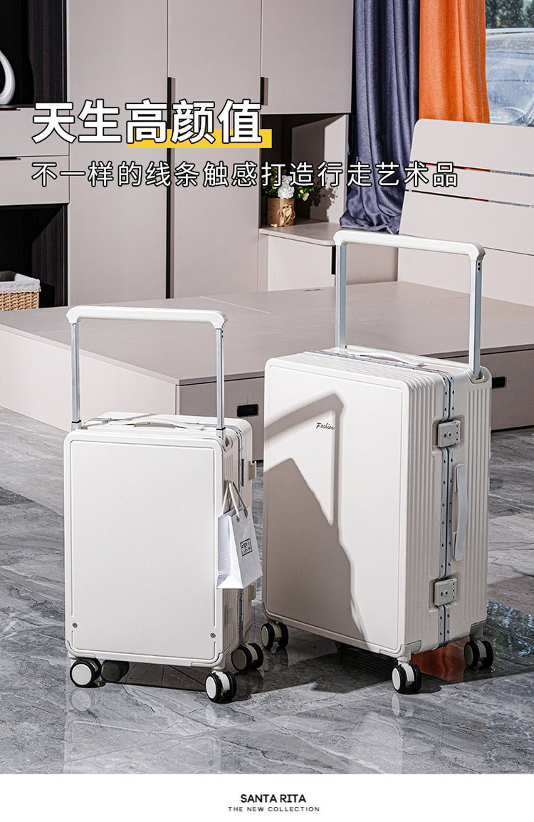 New Travel Luggage Wide Handle Trolley Case Unisex Student 24 Inch Carry-on Password Box Silent Universal Wheel Suitcase Lightweight