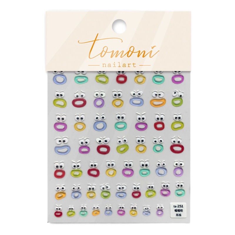 Marca tomoni Tata cooperación jalea uñas pegatinas japonés lindo uñas pegatinas boca monstruo TA251
