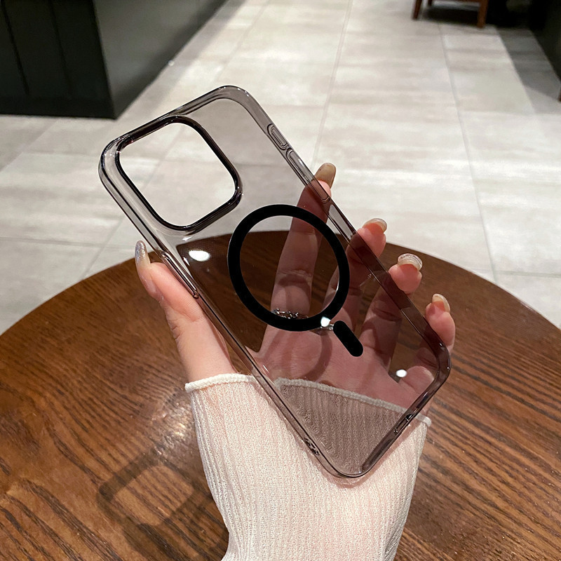 高透明で黄ばみにくいPC素材 iPhone16ProMax対応 マグネット式スマホケース Apple14 全面保護 耐衝撃ケース ハード15|undefined