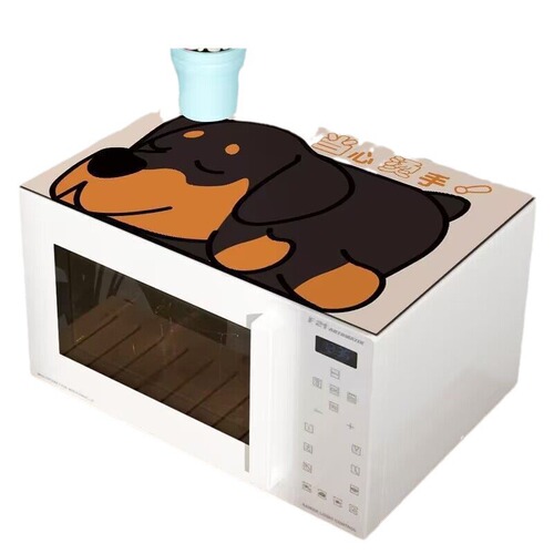 Microwave oven cover dust cover diatom mud cartoon waterproof and oil-proof universal oven cover refrigerator washing machine fabric cover