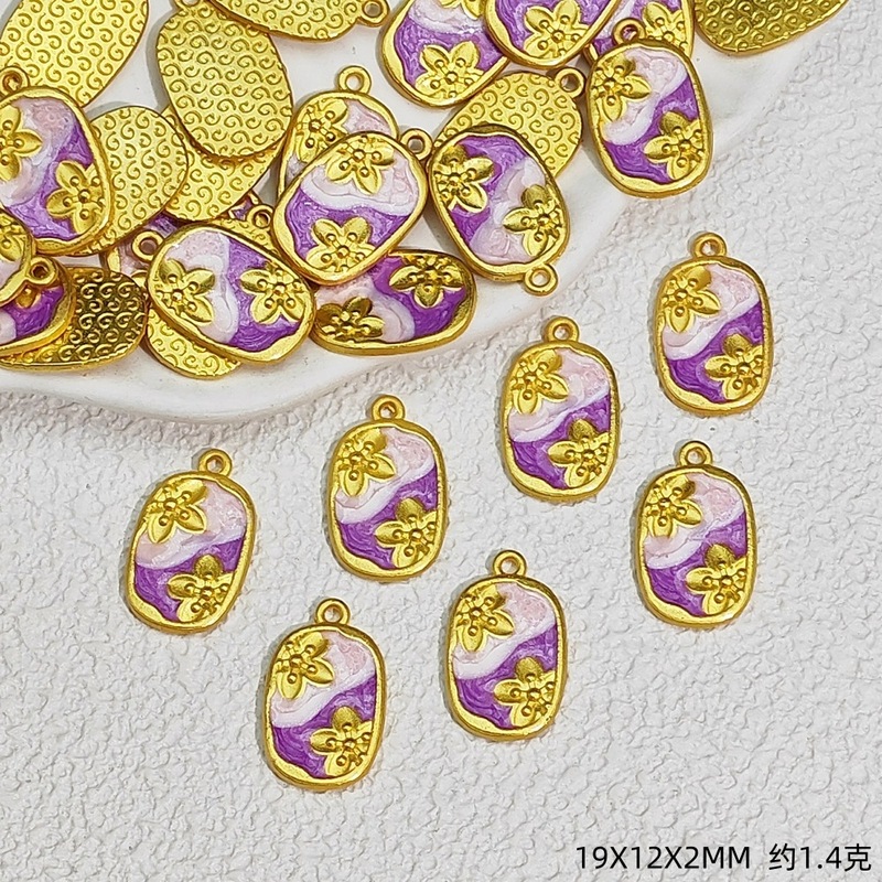 莫奈花园郁金香吊坠沙金花朵保色挂件diy小清新手链项链饰品配件|undefined