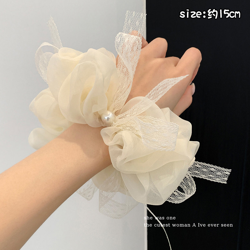 Nuevo scrunchie de encaje multicapa 2026 para mujer, lazo para el pelo de alta gama, accesorio suave para el cabello estilo coreano.
