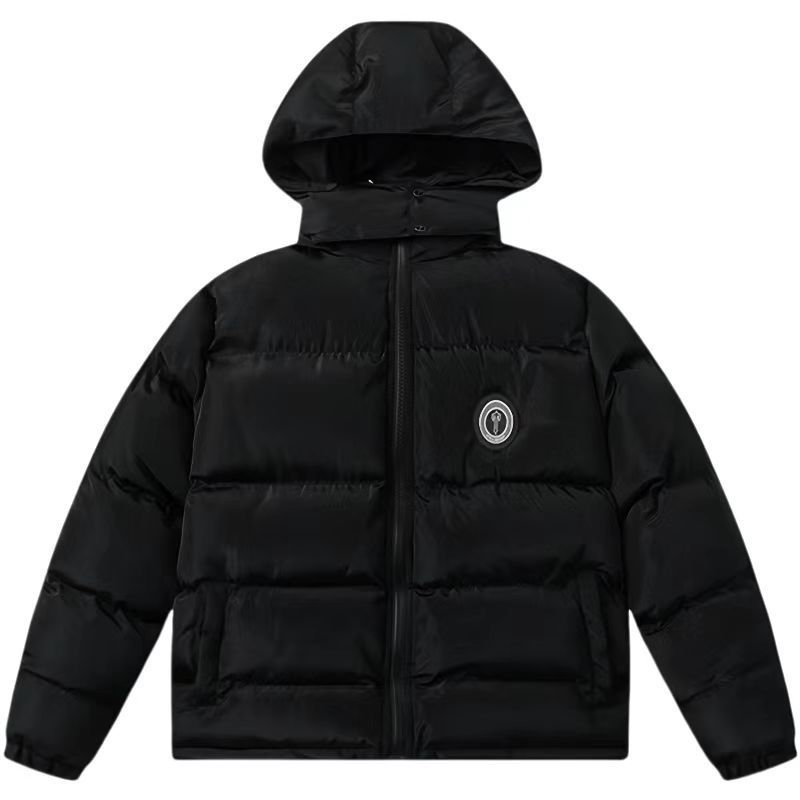 Versión correcta de la chaqueta de algodón de la calle americana TRAPSTAR con bordado de letras detrás de la chaqueta cálida de invierno de hip-hop de la costa oeste