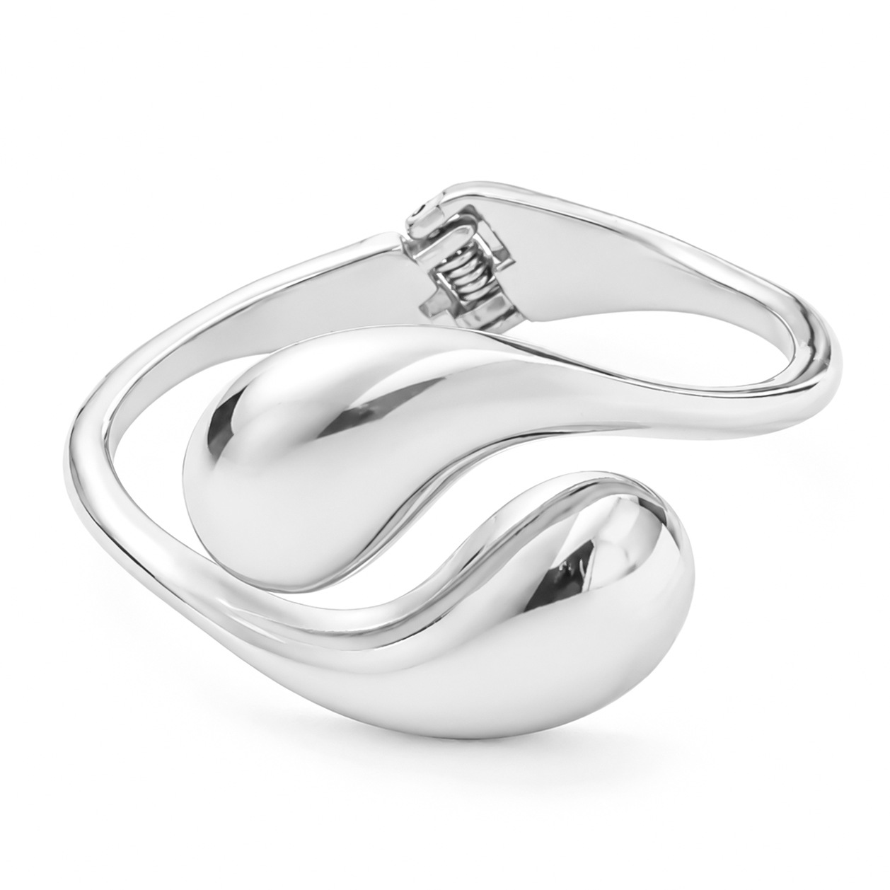 Pulsera Popular Transfronteriza Europea y Americana, Estilo Minimalista INS, Patrón de Onda Irregular, Joyería de Metal Brillante, Accesorios para Mujer
