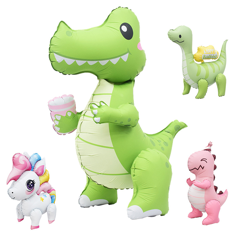 cartoon matte three dimensional rainbow dinosaur