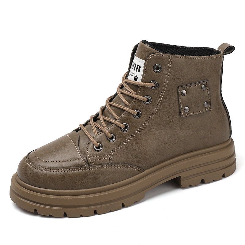 Otoño zapatos de hombre, botas Martin, botas británicas de trabajo para hombres, zapatos casuales de trabajo para hombres, botas de trabajo altas