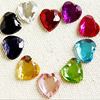 Acrylic accessory heart-shaped heart shaped, 10mm, flat base