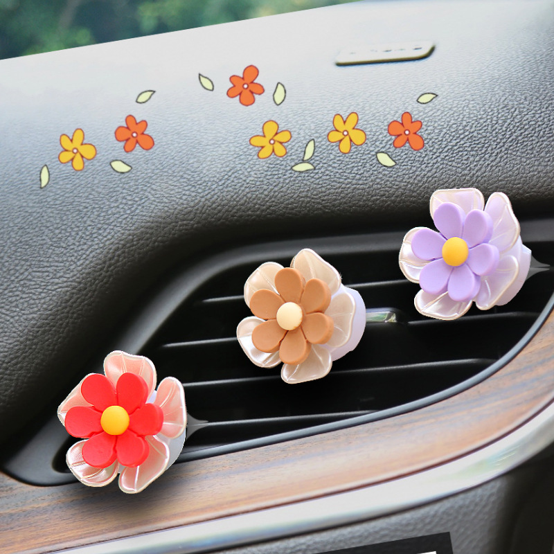 Coche pequeño, fresco, flor, aire acondicionado, salida de aire, clip de decoración, decoración de perfume de aromaterapia de coche, decoración de coche