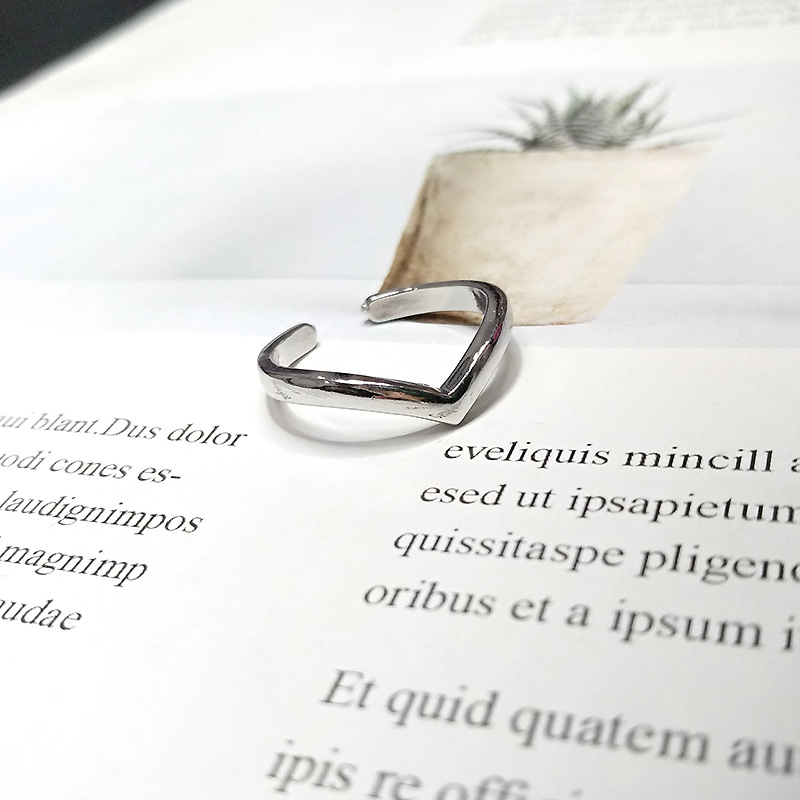 Simple Style V Shape Copper Plating Open Ring 1 Piece