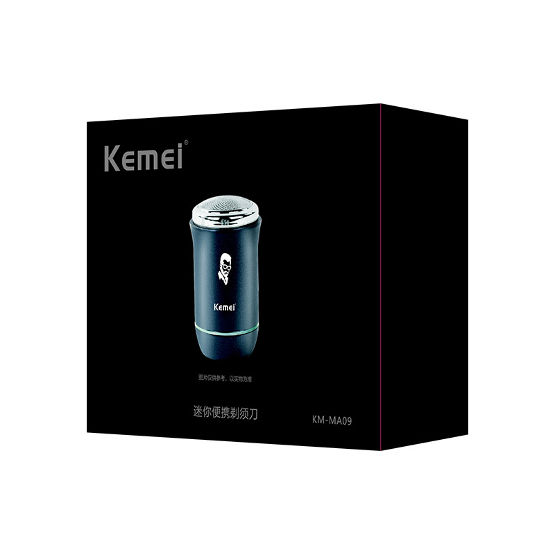 Mini Afeitadora Kemei para Hombre KM-MA09, Maquinilla de Afeitar Eléctrica Lavable, Recortadora de Barba