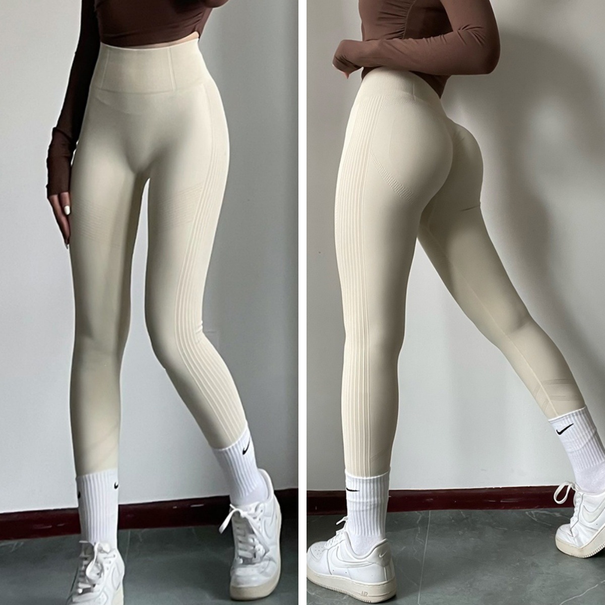 Cross-Border Hot-Selling Fitness Pants High-Waisted Tummy Control Butt-Lifting Yoga Pants Seamless Breathable Sports Leggings for Women Wholesale Price