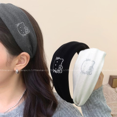 可爱烫钻kitty猫宽边发箍显脸小y2k辣妹高颅顶发饰头饰洗脸头箍女