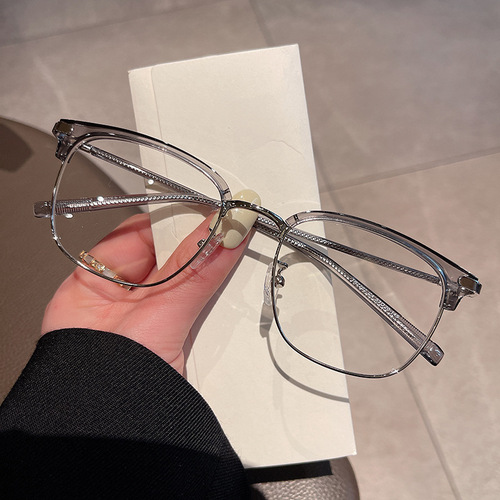 Qianai's new myopia glasses for men can be equipped with high-precision fashionable square glasses frames and half-frame business glasses frames