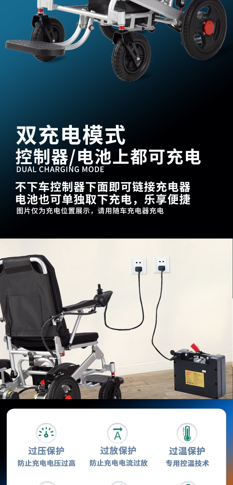 Electric wheelchair manufacturers wheelchair for the elderly light portable folding elderly disabled intelligent full-automatic four-wheel scooter
