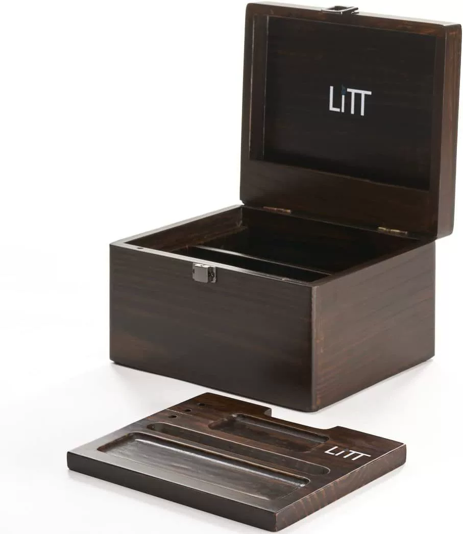 Wooden storage box, storage system