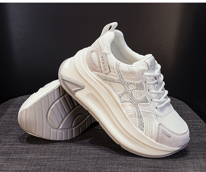 Giày sneaker nữ đế dày lưới mesh thoáng khí mẫu mới thu 2026 — M2916-1 da đỏ, M2916 lưới màu be, M2916-1 da màu vàng, M2916 lưới đỏ chi tiết 24