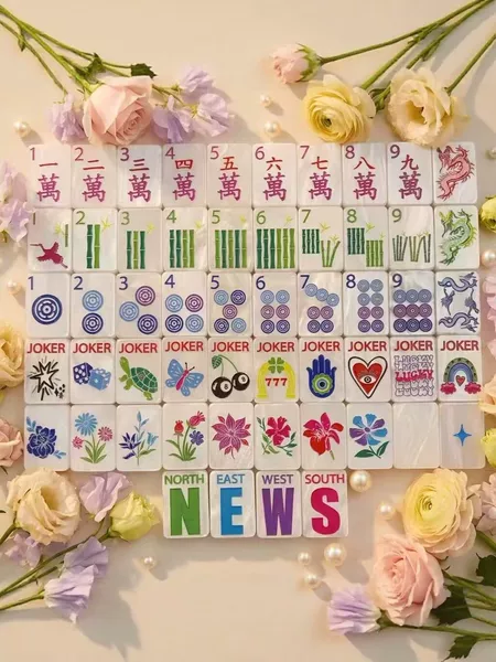 Pearl shell pattern American mahjong tiles, acrylic lucky charm Joker mahjong, new cross-border export model